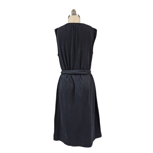 VTG 80s The J Peterman Company Black Cotton Dress Belt Peek-a-boo front Sz 14 - Picture 4 of 4